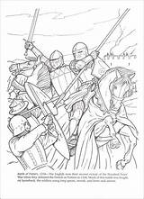 Knights Colouring Ritter Schlacht Histoire sketch template
