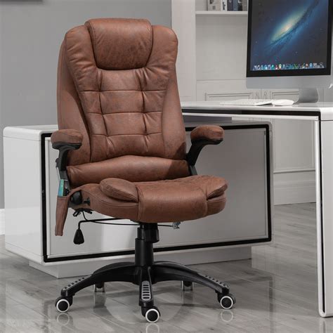 vinsetto office chair w heating massage points relaxing reclining