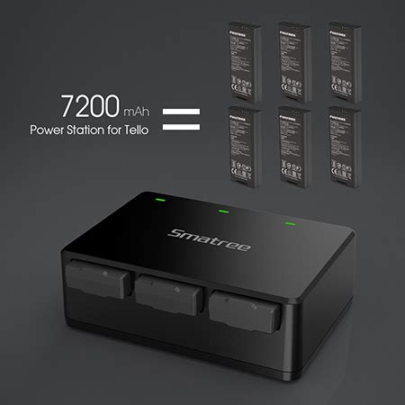 smatree portable charging station compatible  dji tello battery simultaneously charge