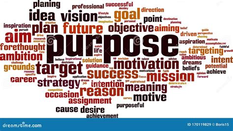 purpose word cloud stock vector illustration  meaning