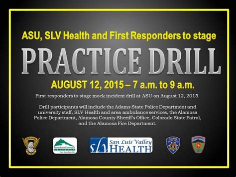 Emergency Preparedness Drill August 12 San Luis Valley Health
