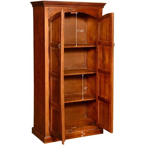 tioga solid wood  door tall storage cabinet armoire