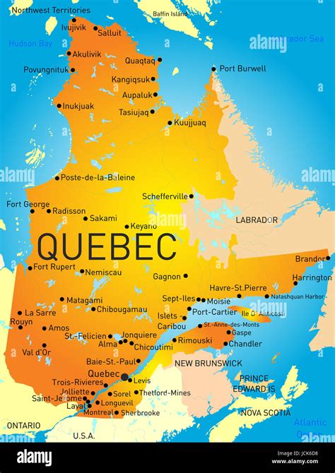 vector color map  quebec province stock photo alamy