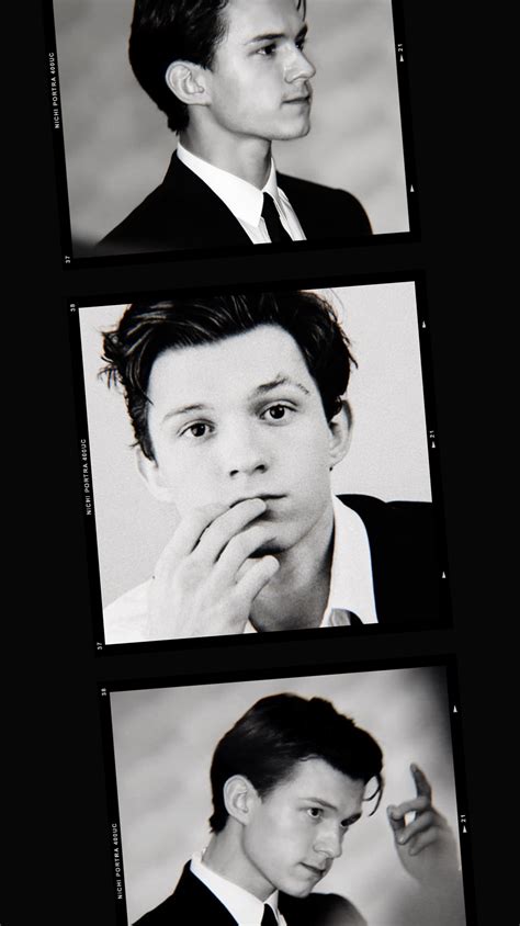 Black And White Tom Holland Tom Holland Iphone Wallpaper