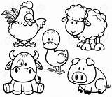 Farm Coloring Baby Pages Printable Animals Animal Kids Cute Sheet sketch template