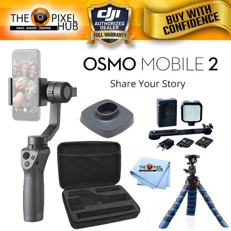 dji osmo mobile  smartphone gimbal stabilizer action accessory bundle  led light kit
