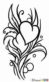 Draw Heart Flowers Tattoo Designs Drawdoo Step Tatoo Webmaster sketch template