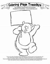 Coloring Protest Bear Tuesday Dulemba sketch template
