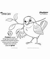 Sparrow Flutter Cares Jesus Coloring Kids Pages Activity Template Pdf sketch template