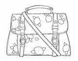 Handbag Coloring Flowered Coloringcrew sketch template