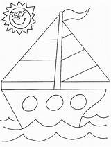 Coloring Pages Sailboat Transportation Kids Easily Print Advertisement sketch template