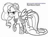 Coloring Pony Pages Little Applejack Dash Rainbow sketch template