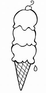 Ice Cream Cone Clipart Clip Printable Library Coloring Colouring sketch template