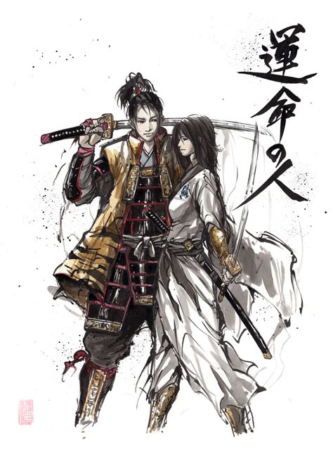 samurai warrior couple soul mates by mycks on deviantart