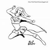 Supergirl Superwoman Superhero Manu sketch template