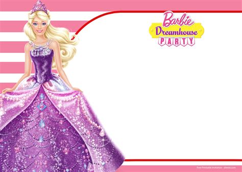 free barbie birthday invitation templates drevio