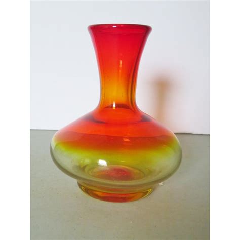 Blenko Amberina Glass Vase Chairish