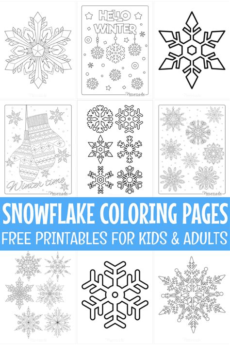 snowflake coloring pages  snowflake templates