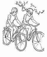 Fahrrad Bicicleta Pintar Pareja Ausmalen Malvorlage Navštívit Bici Pintarcolorear Paseo Iendo Baloncesto sketch template