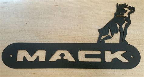 mack trucks emblem logo bulldog metal wall art plasma cut decor gas