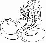 Cobra Coloring Pages King Snake Drawing Viper Kids Snakes Color Printable Animals Sketch Cool Pokemon Print Evil Animal Template Colouring sketch template