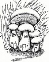 Fairy Mushroom Drawing Houses Grass House Drawings Dawn Boyer Coloring Fairies Fineartamerica Pages Sketch Easy Simple Kids Sketches Getdrawings Mushrooms sketch template