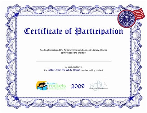 sample certificate  participation template zohre pertaining