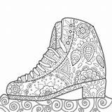 Coloring Skating Pages Printable Zentangle Figure Ice Mandala Book Colouring Etsy Cool Shoes Adult Hand Description Getdrawings sketch template