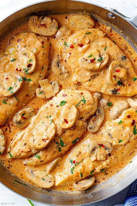 creamy garlic parmesan chicken breasts recipe  mushrooms chicken breasts recipe eatwell