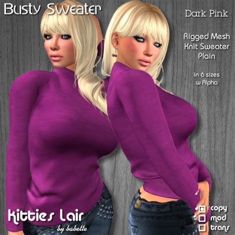 second life marketplace kl busty sweater plains dark pink