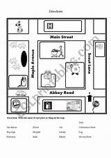 Directions Map Worksheets Worksheet Following Esl Giving City Learning Kids Maps Teaching English Students Vocabulary Given Intermediate Worksheeto First sketch template