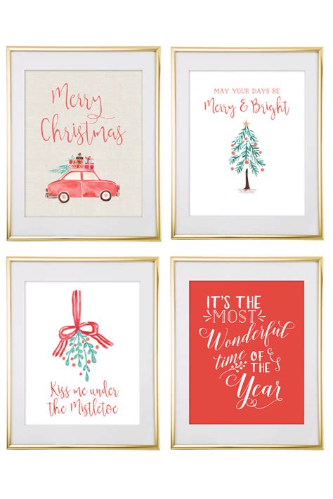 christmas  printable wall art   christmas art chicfetti