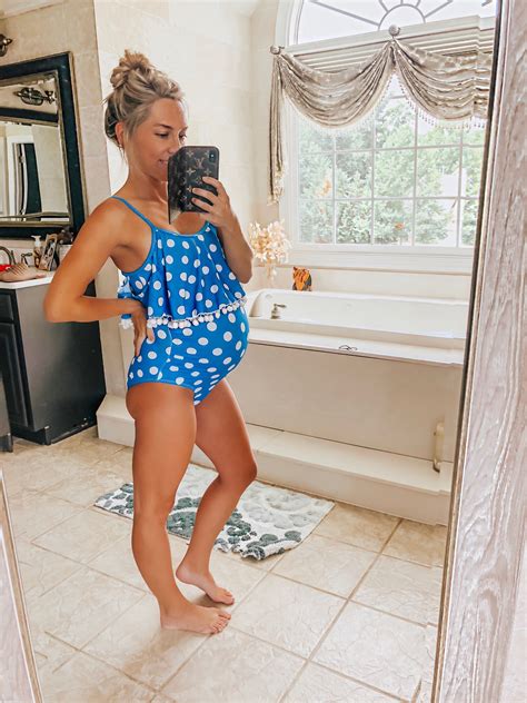 cute and flattering maternity swimsuits and a 37 week
