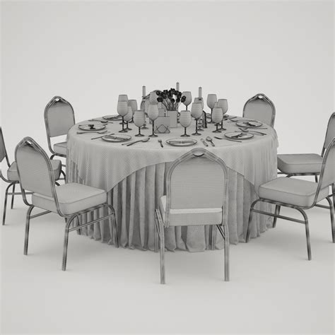 banquet table   model  vray