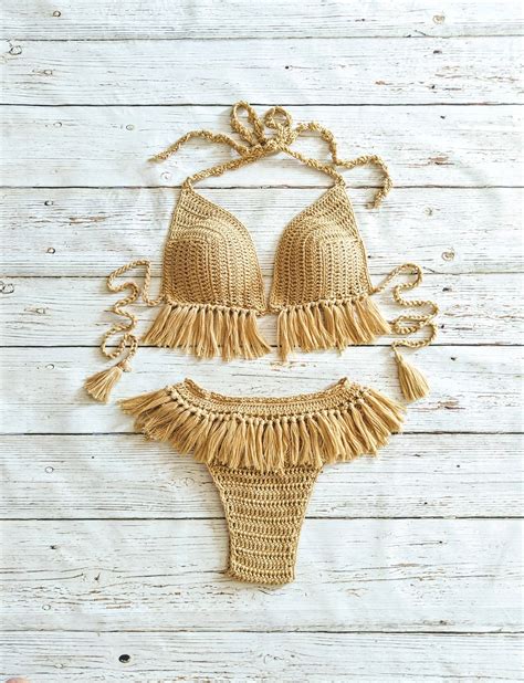 handmade crocheted bikini set soft cotton yarn crochet bikinis 2019