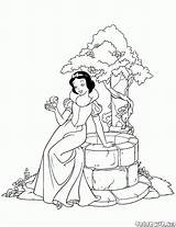 Snow Coloring Pages Princess Well Disney Blanche Neige Gif sketch template