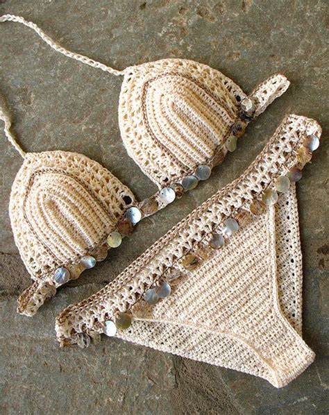 sea shells bikini crochet handmade crochet bikini by