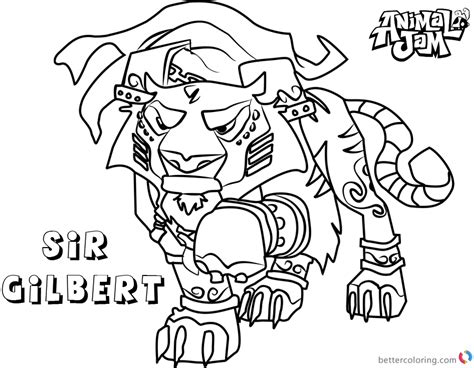 animal jam coloring pages sir gilbert  printable coloring pages
