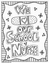 Nurse Coloring Nurses School Appreciation Pages Week Teacher Doodles Nursing Classroom Gifts Staff Classroomdoodles Printables Principal Board End Year Mrs sketch template