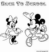 School Mickey Mouse Coloring Disney Pages Back Preschool Girl Printable sketch template