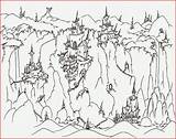 Coloring Castle Pages Frozen Cliff Castles Cliffs Spooky Cave Mountains Printable Mineral Rock Sand Color Bluebison Landform Sheets Waterfalls Monkey sketch template
