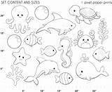 Sea Coloring Animals Pages Ocean Printable Animal Creatures Life Drawing Marine Realistic Underwater Deep Color Print Water Pixel Real Creature sketch template