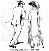 Courting Clipart Female Vintage Clipground Retro Couple Prawny Strolling Cat Royalty Illustration Vector sketch template