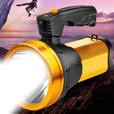 pcs bright torch flashlight searchlight led handheld rechargeable