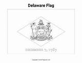 Coloring Flag Delaware Pages Printable Flaglane Flags sketch template