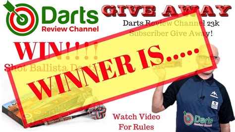 darts review channel  subscriber giveaway winner  youtube