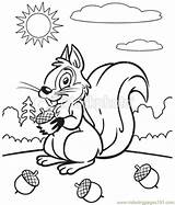 Squirrel Coloring Book Pages Printable Color Sunny Animals sketch template