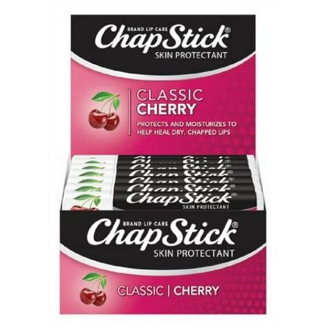 chapstick skin protectant lip balm classic cherry 12 ct walmart