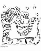 Santa Sleigh Coloring Pages Christmas Claus Sheets Printable Print Color Kids Colouring Reindeer His Elves Sheet Activity Holiday Santas Go sketch template