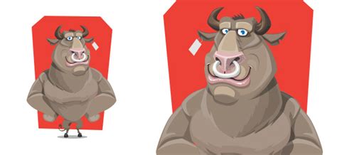vector bull character vector characters